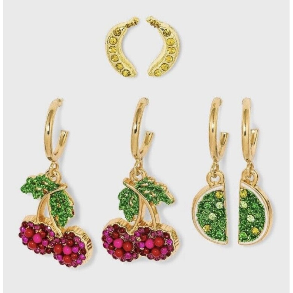 Sugarfix By BaubleBar 3 Pair Pierced Earrings, Crystal Detailing
